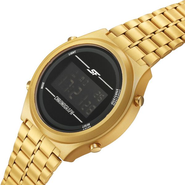 SF CirQle Digital Black Dial Golden Stainless Steel Strap Watch For Men - image number 3