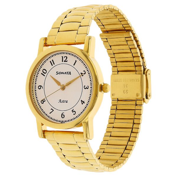 Sonata Quartz Analog White Dial Stainless Steel Strap Watch for Men - image number 1
