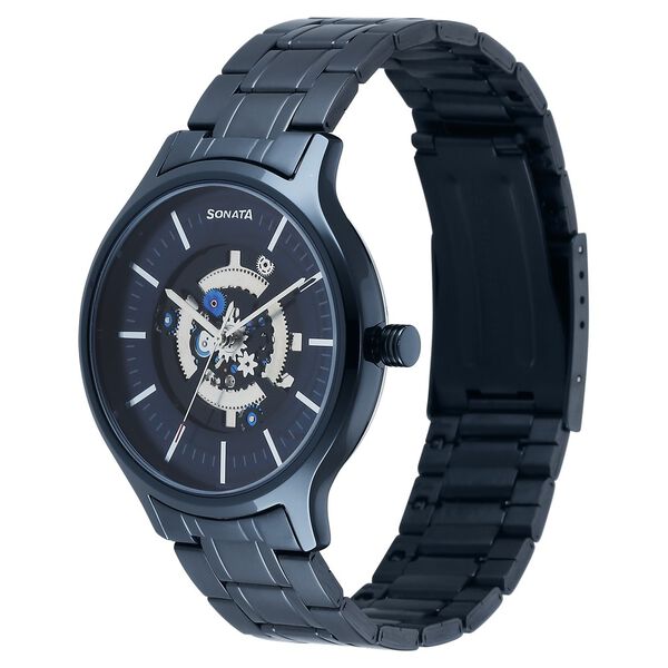 Sonata Unveil Quartz Analog Blue Dial Stainless Steel Strap Watch for Men - image number 1