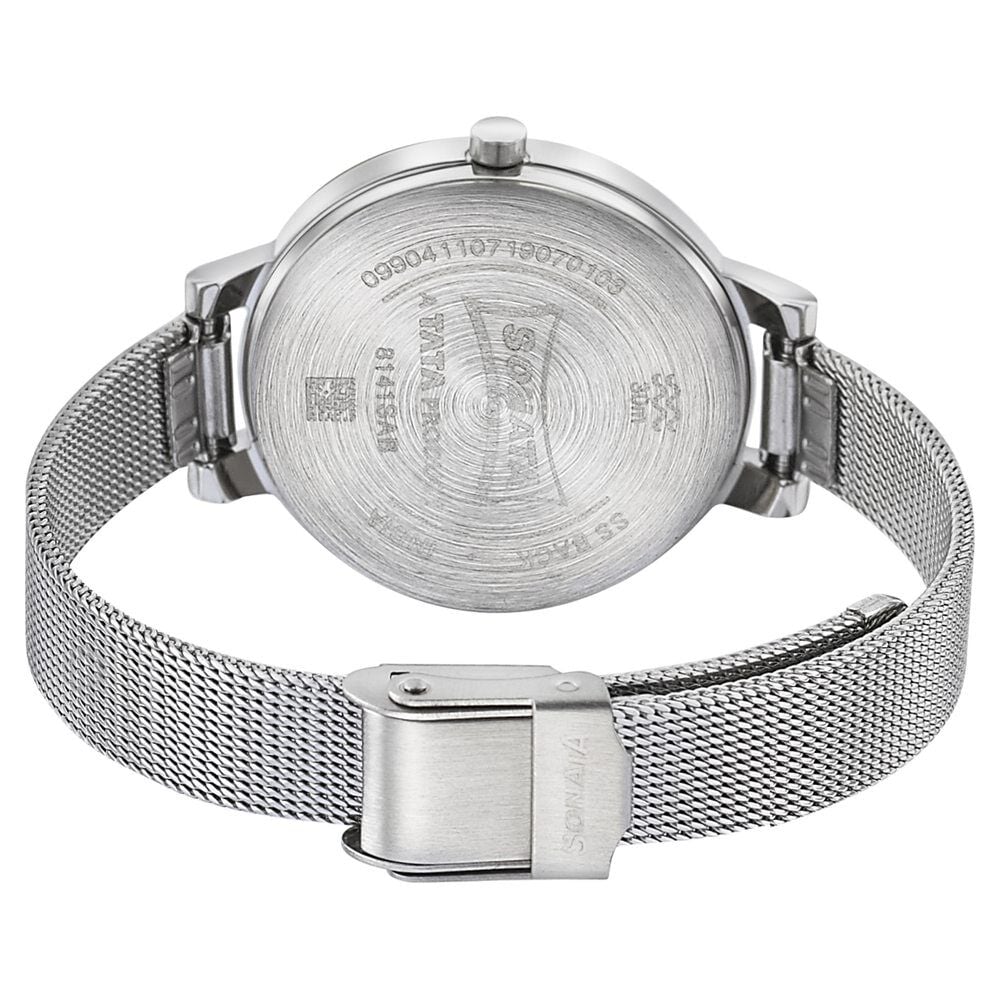 Sonata Silver Lining Blue Dial Women Watch With Stainless Steel Strap