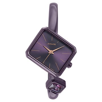 Sonata Wedding Edit Quartz Analog Purple Dial Metal Strap Watch For Women
