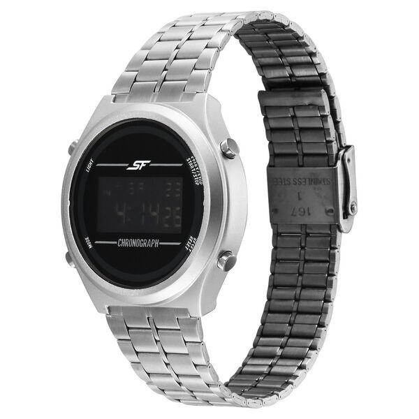 SF CirQle Digital Dial Silver Stainless Steel Strap Watch For Men - image number 2