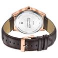 Sonata Traditional Essentials Silver Dial, Rose Gold tone case Burgundy Genuine Leather Strap Watch - image number 5