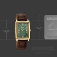 Sonata Festive Quartz Analog Green Dial Leather Strap Watch For Men - image number 3