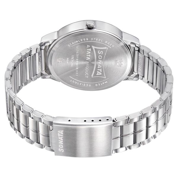 Sonata RPM Quartz Analog with Day and Date Blue Dial Metal Strap Watch for Men - image number 3