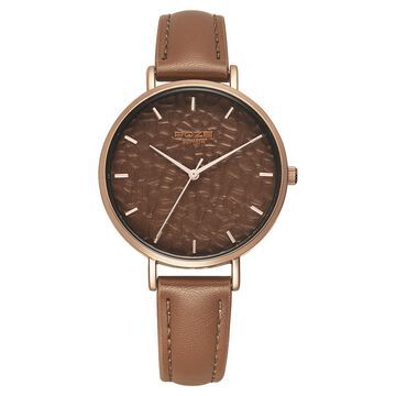 Poze by Sonata Quartz Analog Brown Dial PU Leather Strap Watch for Women