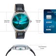 Northern Lights Inspired Poze By Sonata Quartz Analog Blue Dial Black Leather Strap Watch - image number 3