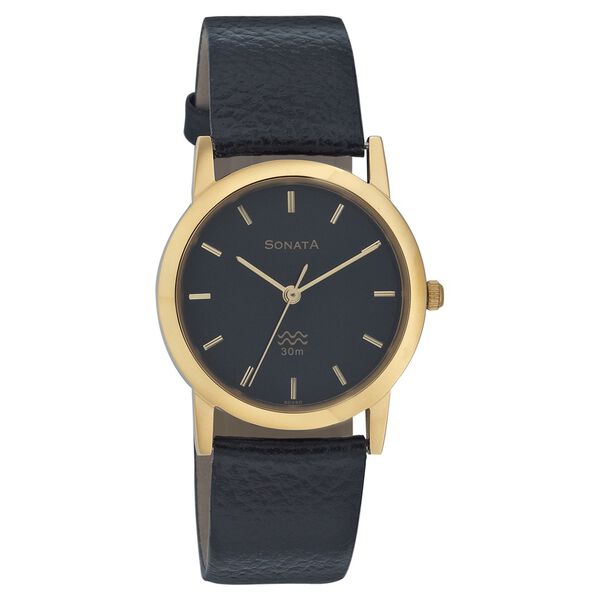 Sonata Quartz Analog Black Dial Strap Watch for Men - image number 0