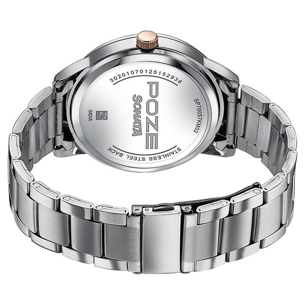 Sonata Poze Quartz Analog Blue Dial Stainless Steel Strap Watch For Men - image number 6