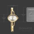Sonata Aura Quartz Analog Silver Dial Golden Stainless Steel Strap Watch For Women - image number 2