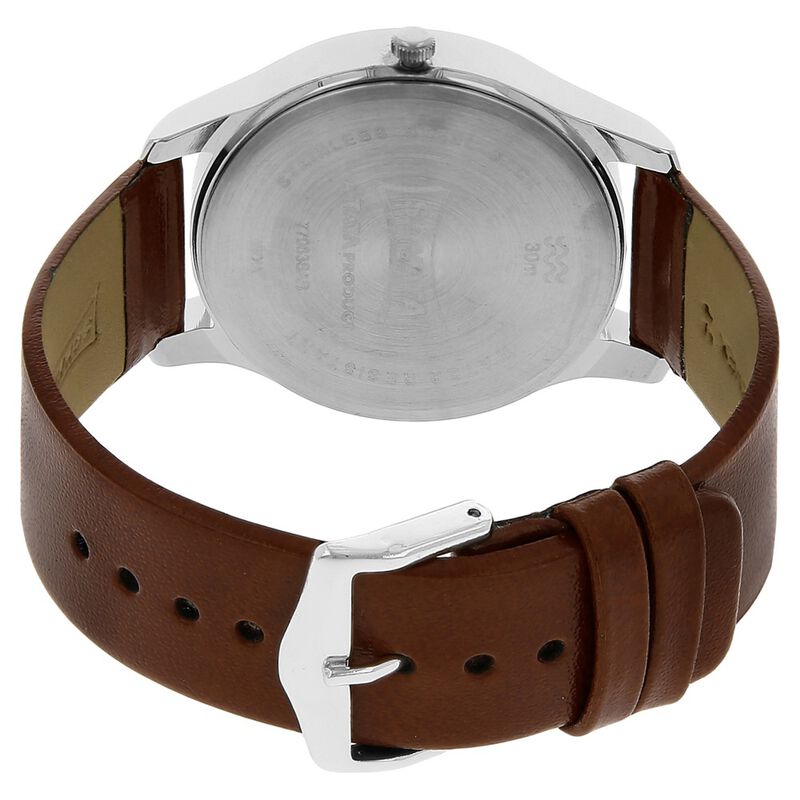 Sonata Quartz Analog with Day and Date White Dial Leather Strap Watch for Men - image number 3