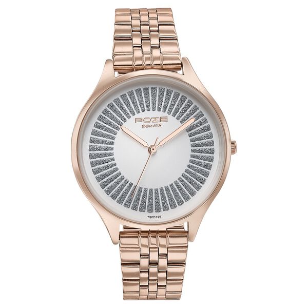 Sonata Poze Quartz Analog White Dial Metal Strap Watch For Women - image number 1