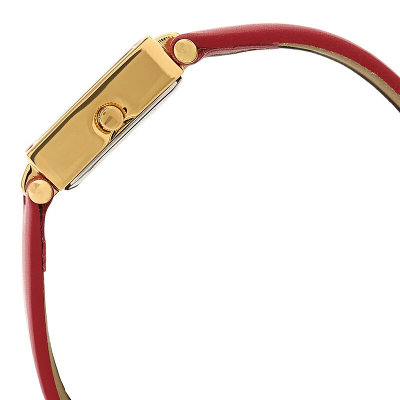 Buy Online Sonata Quartz Analog Champagne Dial Red Leather Strap