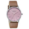 Sonata Aspire Quartz Analog Pink Dial Brown Leather Strap Watch For Men - image number 1