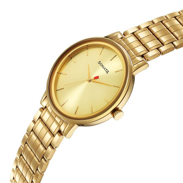 Sonata Utsav Quartz Analog Champagne Dial Watch for Men - image number 2