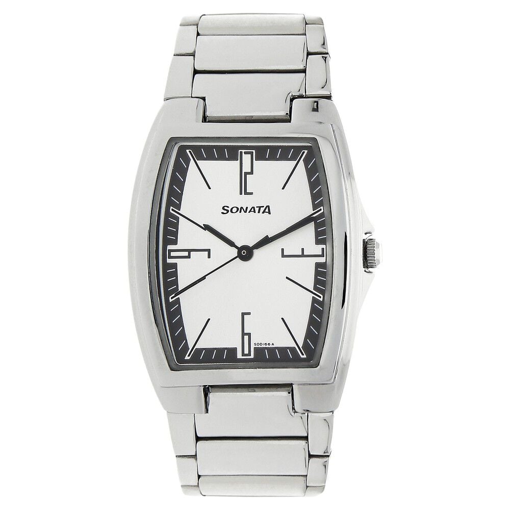 Sonata watch best sale silver colour