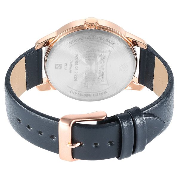 Sonata Quartz Multifunction Blue Dial Leather Strap Watch for Men - image number 3