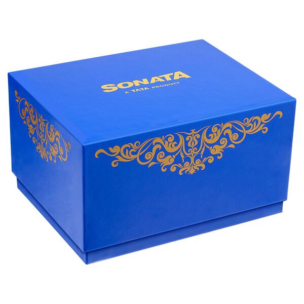Sonata Quartz Analog with Date Blue Dial Metal Strap Watch for Couple - image number 4