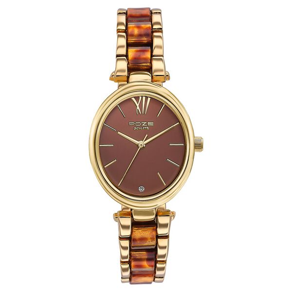 Sonata Poze Quartz Analog Brown Dial Bimetal Strap Watch For Women - image number 1