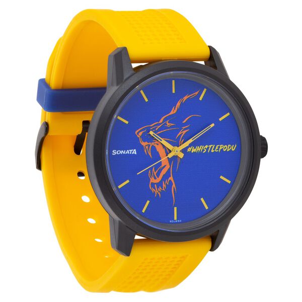 Sonata CSK Quartz Analog Blue Dial TPU Strap Unisex Watch - image number 1