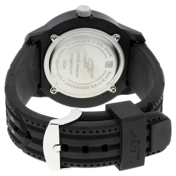 SF Quartz Analog Black Dial Plastic Strap Watch for Men - image number 3