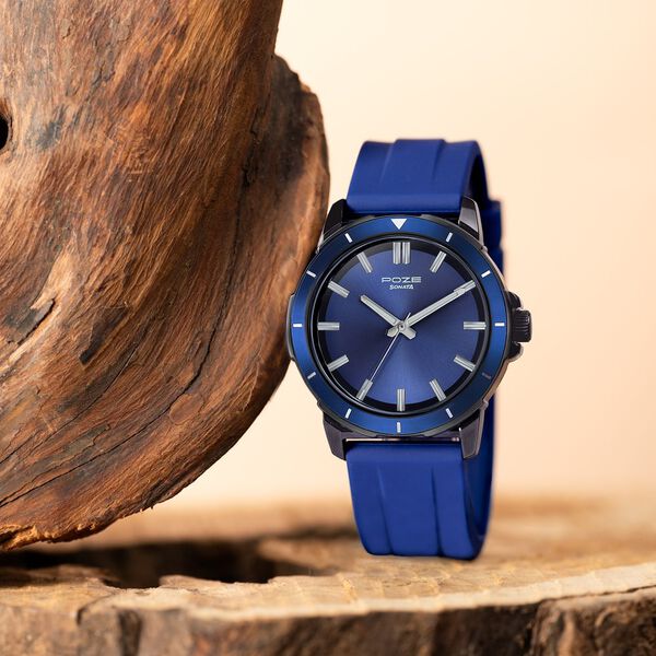 Sonata Poze Quartz Analog Blue Dial Blue Silicone Strap Watch For Men - image number 0