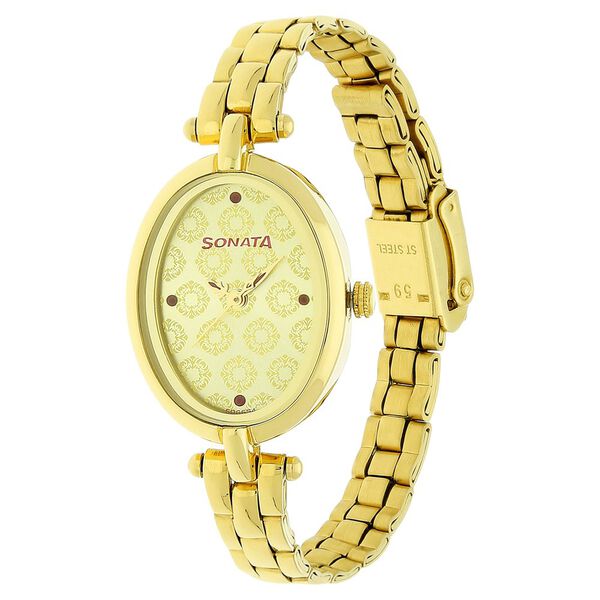 Sonata Wedding Champagne Dial Women Watch With Stainless Steel Strap - image number 1