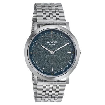 Sonata Poze Quartz Analog Blue Dial Metal Strap Watch for Men