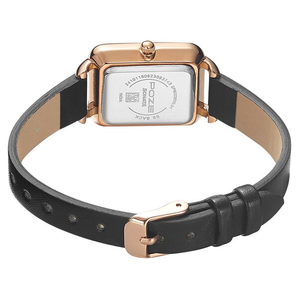 Poze by Sonata Quartz Analog White Dial PU Leather Strap Watch for Women - image number 4