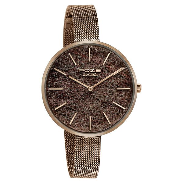 Sonata Poze Quartz Analog Multicoloured Dial Mesh Strap Watch for Women - image number 2