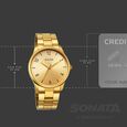 Sonata Traditional Essentials Quartz Analog Champagne Dial Golden Metal Strap Watch For Men - image number 3