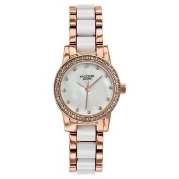 Sonata Poze Quartz Analog Black Dial Two Toned Metal & Plastic Strap Watch For Women