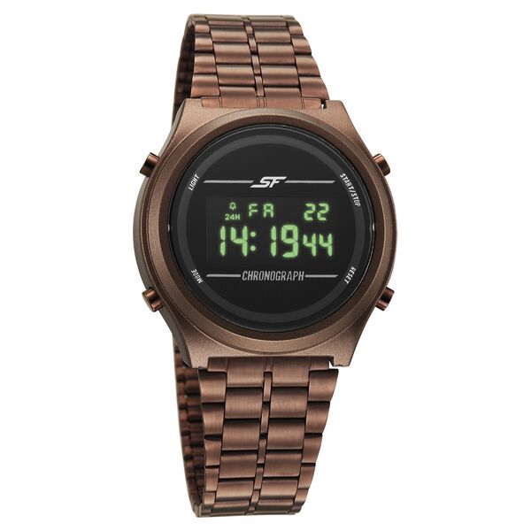 SF CirQle Digital Dial Brown Stainless Steel Strap Watch For Men - image number 1