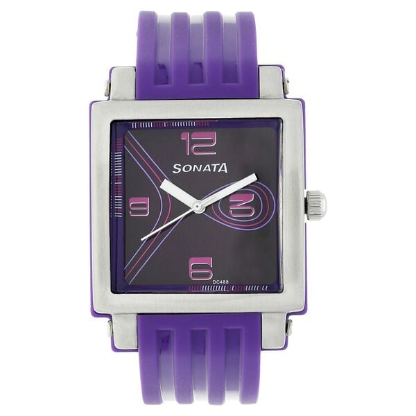 SF Quartz Analog Purple Dial Plastic Strap Watch for Women - image number 0