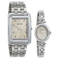 Sonata Quartz Analog White Dial Leather Strap Watch for Couple