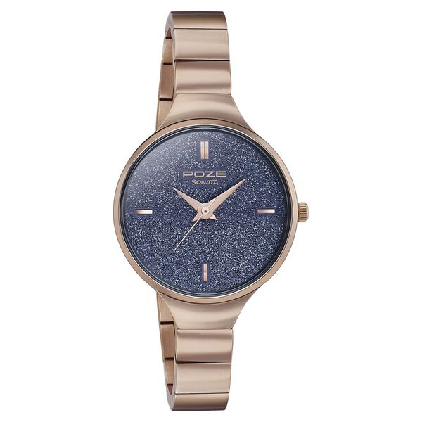 Poze by Sonata Quartz Analog Blue Dial Metal Strap Watch for Women - image number 1