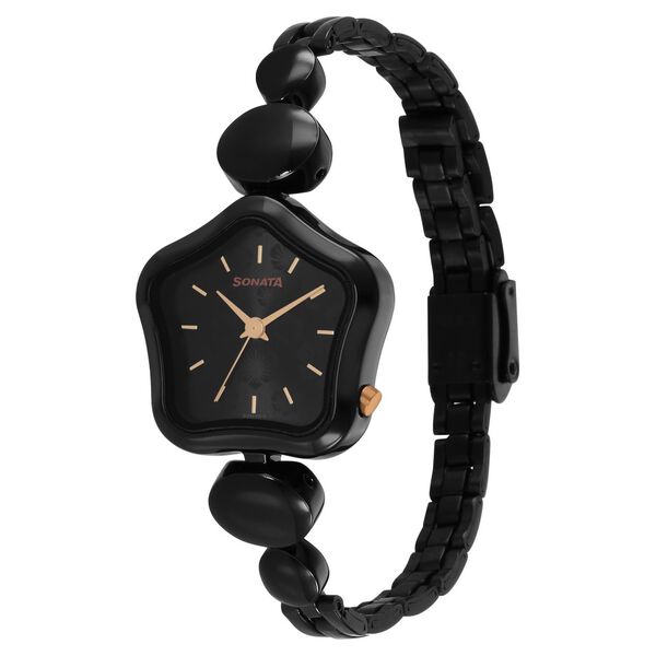Sonata Utsav Black Dial Black Bi Metal Strap Watch for Women - image number 1