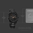Sonata Chronos Quartz Analog with Date Black Dial Black Colour Stainless Steel Strap Watch For Men - image number 3