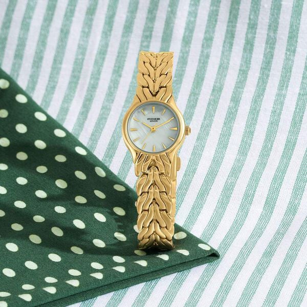 Poze Poze Quartz Analog White Dial Golden Metal Strap Watch For Women - image number 0
