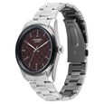 Poze By Sonata Quartz Analog Burgundy Dial Silver Stainless Steel Strap Watch For Men - image number 2