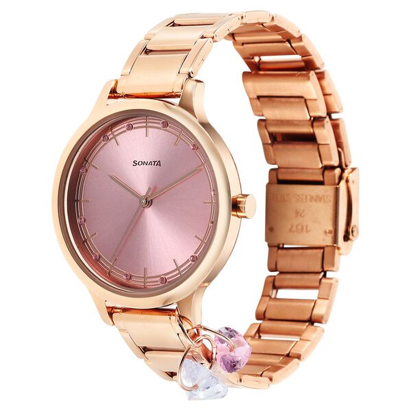 Sonata Blush Quartz Analog Pink dial Stainless Steel Strap Watch for Women - image number 1