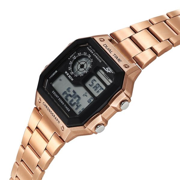 SF Hexa Metal Digital Dial Stainless Steel Strap Watch for Unisex - image number 3