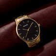 Sonata Quartz Analog Silver Dial Golden Stainless Steel Strap Watch For Men