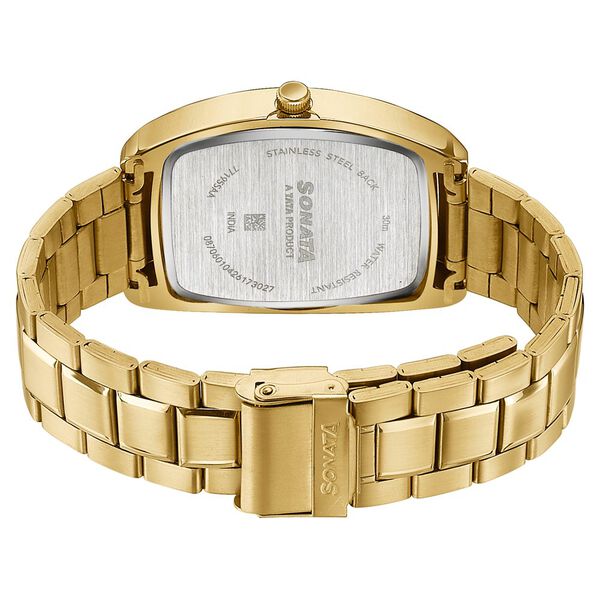 Sonata Ascent Gold & Black Tonneau Watch for Men - image number 5