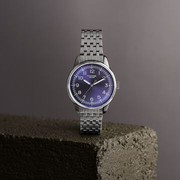 Poze By Sonata Quartz Analog Blue Dial Grey Stainless Steel Strap Watch For Men