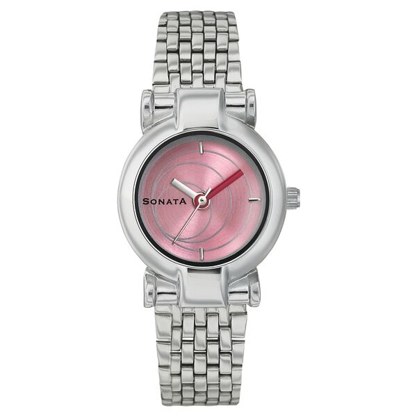Sonata Quartz Analog Pink Dial Metal Strap Watch for Women - image number 0
