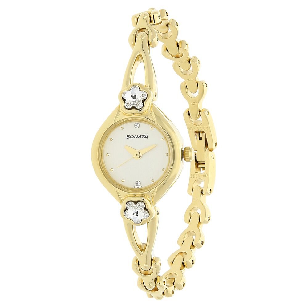 Sonata watch hotsell golden chain