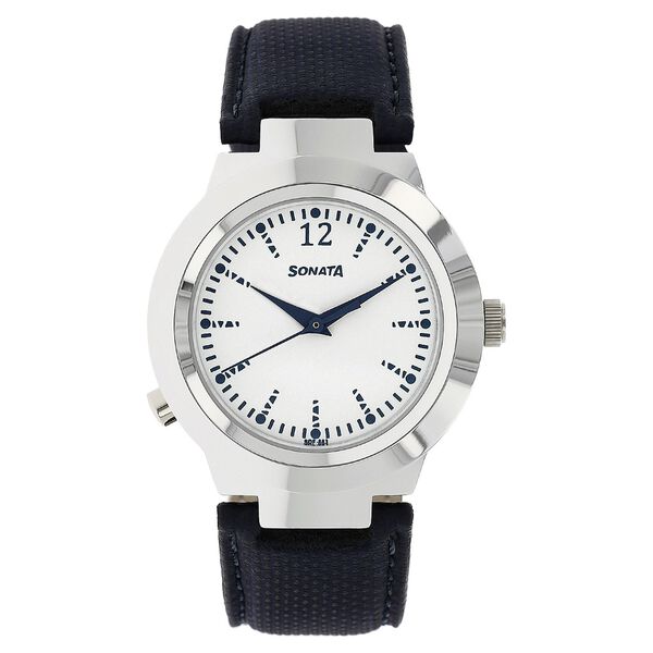 Sonata Act Safety Watch White Dial Women Watch With Leather Strap - image number 0