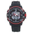 SF Quartz Analog Digital Dial Silicone Strap Watch for Men