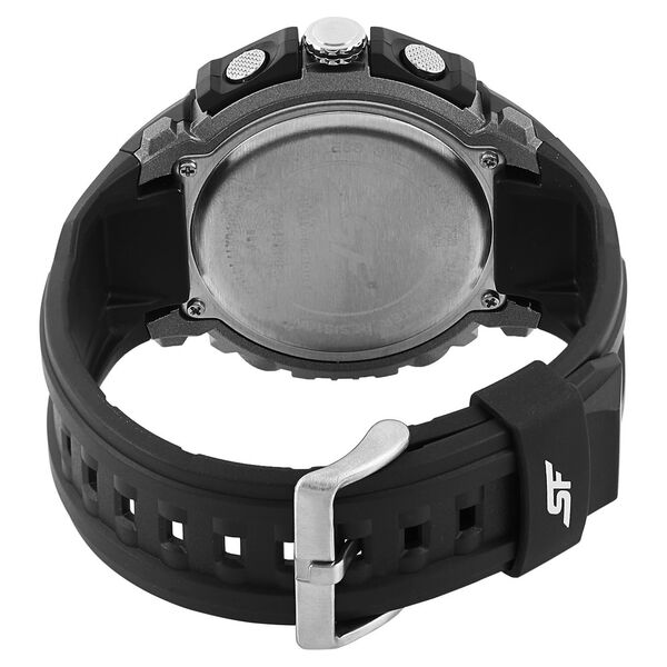 SF Quartz Analog Digital Black Dial Plastic Strap Watch for Men - image number 3